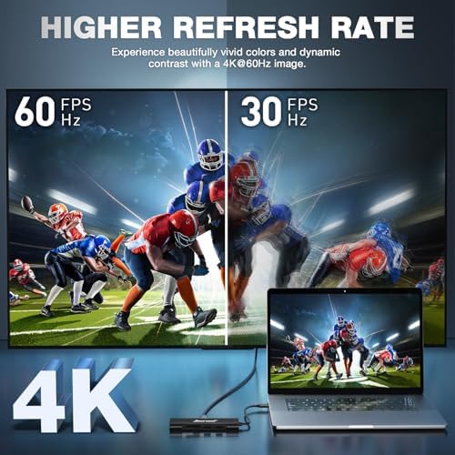 Revolutionize Your Connectivity with the Hiearcool 8-in-1 USB C Hub Ethernet – High-Speed 4 K@60 Hz HDMI, Dual USB 3.0 Ports & Gigabit Ethernet for Mac Book Pro/Air, i Pad, Dell, and Lenovo – Streamline Your Workspace with Effortless Multitasking and Enhanced Compatibility – Ultimate Portable Adapter for Professionals on the Go