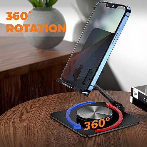 360 Rotatable Foldable Phone Stand for Desk,Fully Adjustable Desktop Phone Holder Cradle Dock Compatible with iPhone 16 15 14 13 12 11 Pro Max,Tablets,All Phones(Pink) – Enhanced Compatibility and Speed