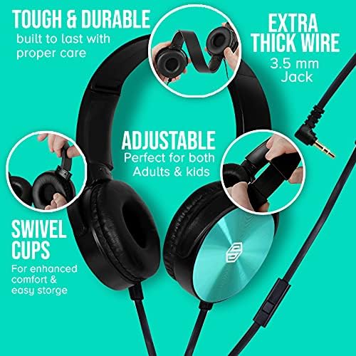 Transform Your Classroom Experience with Colorful Wired Headphones – 5-Pack Earphones with Microphone for K-12 Learning, Noise Isolation, and Comfort for Engaging Virtual Classes and Meetings