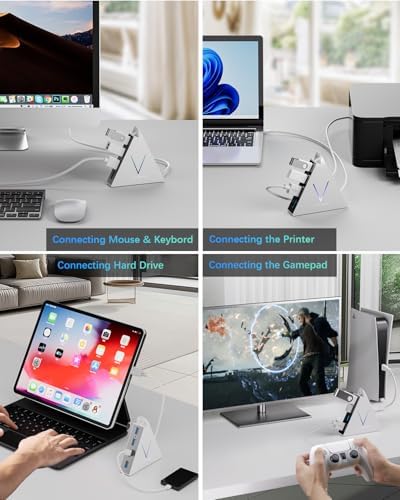 Elevate Your Connectivity with the Stylish Pink USB C Hub – 4 USB 3.0 Ports and 2 FT Extension Cables for Seamless Integration with i Pad Pro, Mac Book Pro, Surface & More – Ultimate Performance Meets Chic Design!