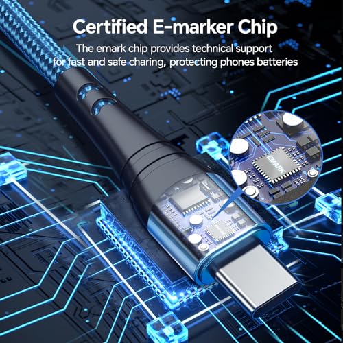 Dayaoncy 10 FT Pink USB C Charger Cable – Dual Pack of Fast Charging Cables with 100 W Power Delivery for i Phone 15/16 Pro Max, Android Devices, Tablets, and Laptops – Superior Durability and Stylish Design for Ultimate Convenience