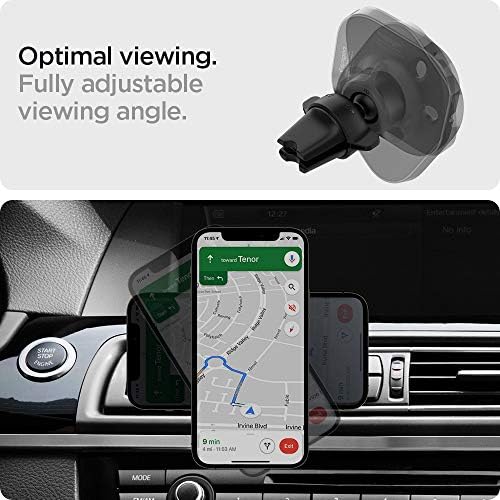 Spigen Mag Fit Car Mount for Mag Safe Compatible i Phone 16 Series – Effortless Magnetic Phone Holder for i Phone 16 Pro Max, Pro, Plus, and 16 – Sleek Black Design for Enhanced Vehicle Aesthetics – Requires USB-C Car Charger for Optimal Performance – Perfect for Safe and Convenient Driving Navigation and Music Control
