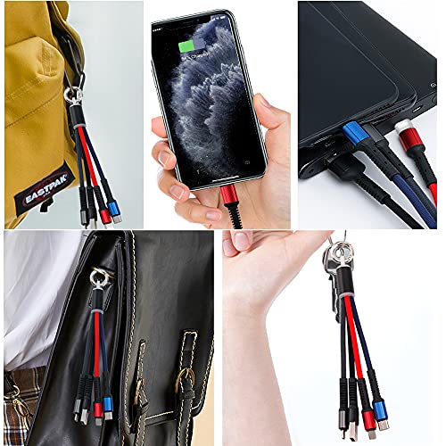 Versatile 3-Pack Nylon Braided 3-in-1 USB Charging Cable Set – Fast Charge with Universal Compatibility for Home, Office, and Travel – Durable, Tangle-Free Design for USB-C, Lightning, and Micro USB Devices