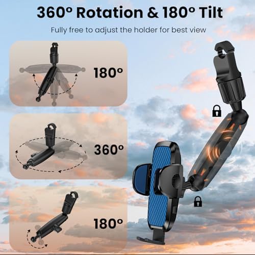 Transform Your Drive with the 360° Magnetic Phone Holder for Car – Effortlessly Mounts to Rear View Mirror for i Phone 16/15/14/13/12 & Mag Safe Devices – Unmatched Stability, Quick Installation & Enhanced Safety Features