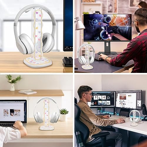 CamyCosy Headphone Holder for Desk, Gaming Headset & Earphone Stand with Tulip Flowers Pattern – Enhanced Compatibility and Speed
