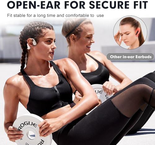Revolutionary Bone Conduction Wireless Sport Earbuds – Open Ear Design for Enhanced Awareness and Comfort – Sweatproof Bluetooth 5.2 Headphones for Running, Gym, and Hands-Free Calls – Lightweight Ergonomic Fit for Active Lifestyles – Waterproof Technology for Ultimate Durability and Performance