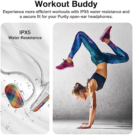 Purity Air Open Ear Headphones – Advanced True Air Conduction Wireless Bluetooth Earbuds with Dual Mic for Clear Calls – Ergonomic, Sweat-Resistant Design for Active Lifestyles – Compatible with i Phone & Android – Ultimate Comfort and Audio Awareness
