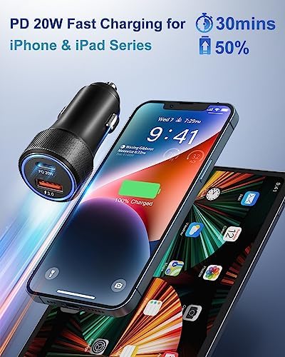 OKRAY Triple Pack 36 W Dual USB C Car Charger – Fast PD3.0 & QC3.0 Charging Adapter with 12 V Compatibility for i Phone 16-12 Pro Max, Samsung Galaxy S25-S24, Pixel 9-8 – Compact & Reliable Power on the Go