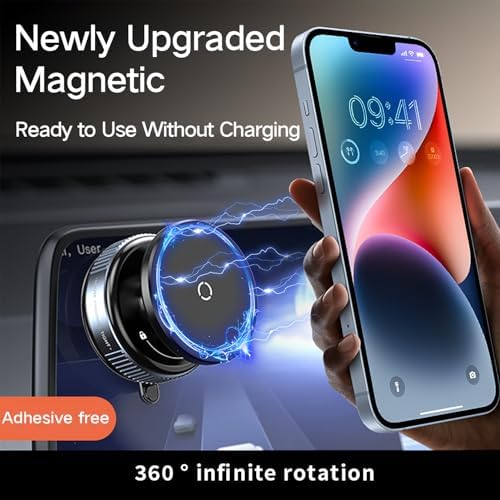 Revolutionary Vacuum Magnetic Suction Phone Holder – Ultra-Stable Hands-Free Car Mount with Strong Suction Cup, Retractable Design for Easy Storage – Compatible with All Smartphones for Safe Navigation at Home, Gym, and Beyond