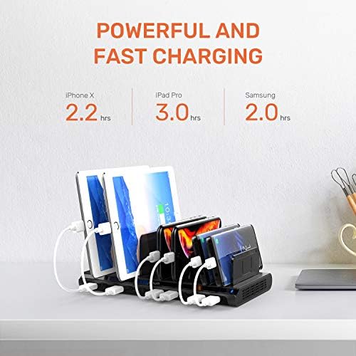 Alxum 10-Port USB Charging Hub – 60 W High-Speed Multi-Device Charger for Smartphones & Tablets – Fast Charging Station with Smart IC Technology for Optimal Power Distribution – Sleek Black Design for Home & Office Use – Ideal USB Charging Solution for Family & Workstations