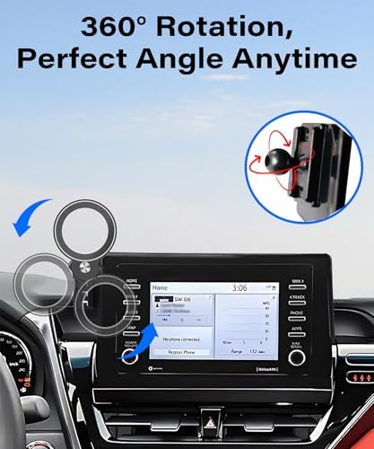 Revolutionize Your Driving with the 2021-2024 Toyota Camry Magnetic Phone Holder – 360° Rotating Car Mount for Hands-Free Navigation & Secure Attachment – Ideal for 7-Inch Touchscreen Integration and Ultimate Safety