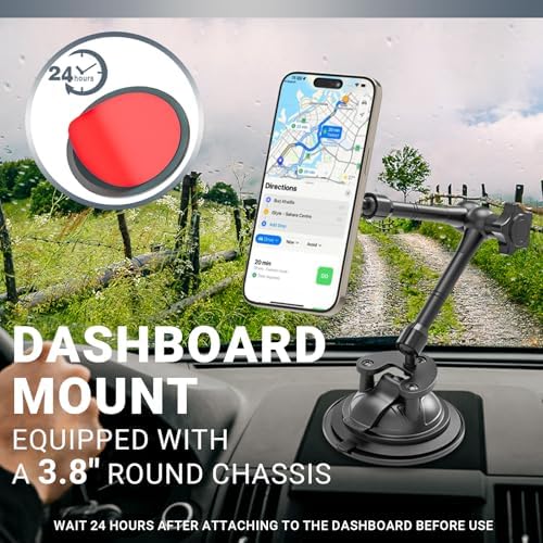 Premium Adjustable Magnetic Car Tablet Holder with 360-Degree Rotation – Versatile Vacuum Suction Mount for i Pad Pro, Air, Mini & Galaxy Tab – Customizable Hands-Free Navigation & Entertainment for 4-11″ Devices – Ultimate Stability and Accessibility for Safe Driving