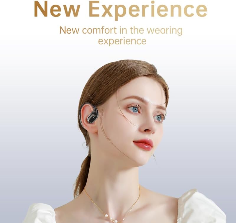 Ultimate Comfort and Performance: OWS Bluetooth 5.4 Open Ear Wireless Earbuds – IPX5 Waterproof, Ergonomic Design with Secure Earhooks, 48-Hour Battery Life, and Built-in Microphone for Seamless Communication – Perfect for Joggers, Fitness Lovers, and Fidget Spinner Enthusiasts