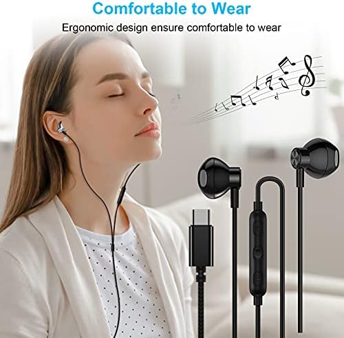 ACAGET Hi-Fi USB C Earbuds for Samsung Galaxy S25 Ultra & i Phone 16 – Premium Wired Type C Headphones with Ergonomic Comfort, Enhanced Sound Quality, and Seamless Device Compatibility for Ultimate Listening Experience