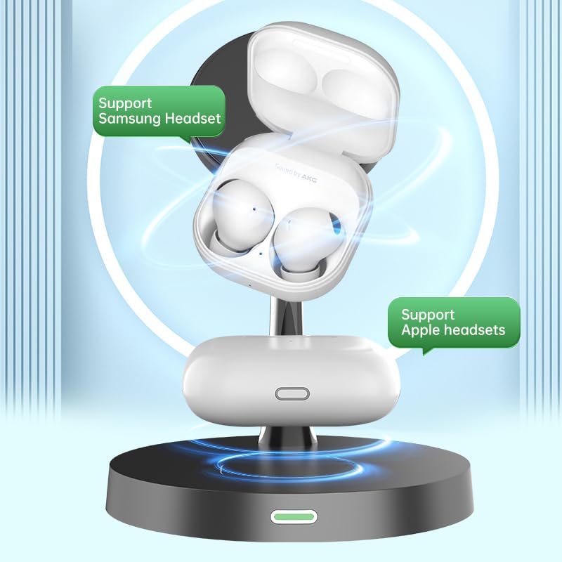 Versatile 3-in-1 Wireless Charging Station for Apple Devices – Fast 15 W Magnetic Charger for i Phone 15/14/13, Apple Watch & Air Pods – Travel-Friendly Dock with Enhanced Compatibility & Safety Features – Sleek White Design for Home or Office Use