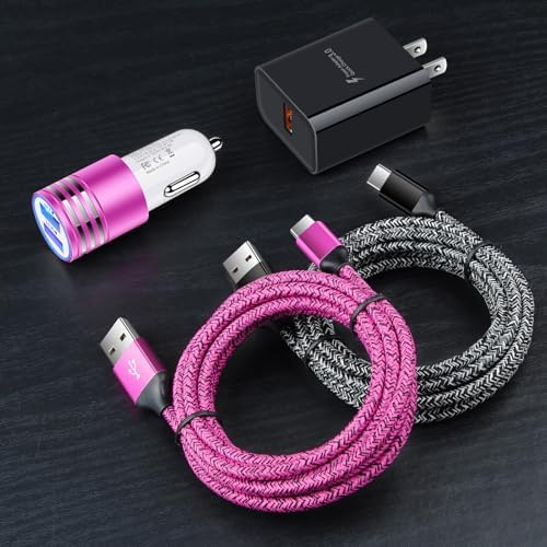 Ultra-Fast Android C Type USB C Car Charger for Samsung Galaxy S25 Ultra – 3.4 A Quick Charge Adapter with 3 FT Coiled Cable for Seamless Connectivity on the Go – Compact, Durable, and Perfect for Road Trips and Daily Commutes