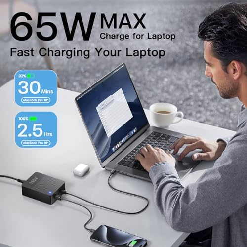 High-Efficiency 165 W Ga N USB-C Multi-Device Charging Hub with Dual Type C Ports – Ultimate Fast Charger for i Phone, i Pad, Google Pixel, and Samsung Galaxy – Compact 4-Port Power Station for Seamless Charging Experience at Home, Office, or On-the-Go