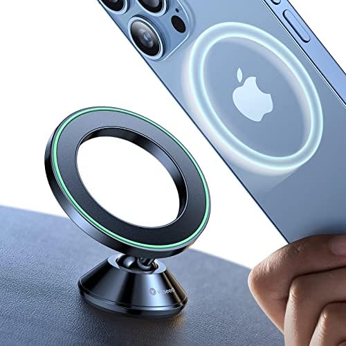 VICSEED Magnetic Phone Holder for Car Dashboard – Colorful Gradient Mag Safe-Compatible Mount for i Phone 12-16 Pro Max & Samsung Devices – Ultimate Durability with All-Metal Construction – Secure Grip for Bumpy Rides – Effortless One-Handed Operation – Perfect Blend of Style & Functionality for Enhanced Driving Experience