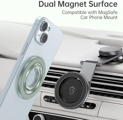 Syncwire Magnetic Phone Ring Holder – Titanium Alloy Kickstand for i Phone 12-16 Pro Max & Compatible Android Devices – Ergonomic Design, Enhanced Mag Safe Stability, Lightweight Grip for Ultimate Hands-Free Convenience