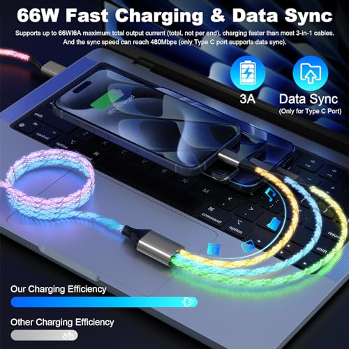 Illuminate Your Charging Experience with the 6 FT LED Light Up Flowing i Phone Charger – MFi Certified Lightning Cable for Fast Charging and Data Sync – Compatible with All Apple Devices Including i Phone 14/13/12/Pro/11/X/XS/XR/8/7/6/5 S/SE and i Pad – Stylish Glowing Indicator for Low-Light Visibility and Enhanced Durability
