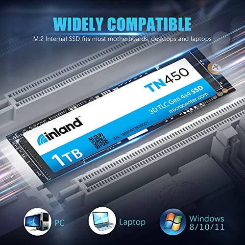Elevate Your Performance with the INLAND TN450 500 GB NVMe M.2 PCIe Gen4 x4 Internal SSD – Unmatched 5,000 MB/s Speeds, 3 D NAND Technology for Ultimate Durability, Perfect Upgrade for Laptops & Desktops
