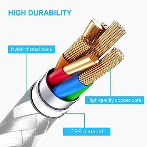 Premium 5-Pack i Phone Charger Set: MFi Certified Nylon Braided Fast Charging Cables (3 FT, 6 FT, 10 FT) for i Phone 14/13/12/11/X/Max/8/7/6/5/SE/i Pad – Unmatched Durability & Versatile Lengths for Every Lifestyle