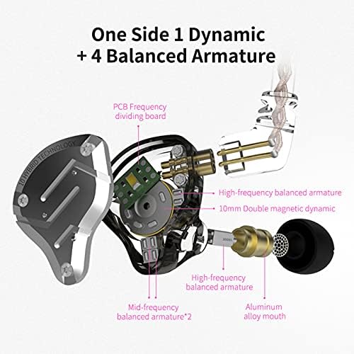 KZ ZS10 Pro Elite In-Ear Monitors – 5-Driver Hybrid Earbuds with Exceptional Sound Isolation and Detachable 2-Pin Cable – Ergonomically Crafted Noise Cancelling Earbuds for Studio Quality and Everyday Enjoyment – Unrivaled Comfort and Clarity for Audiophiles and Music Lovers
