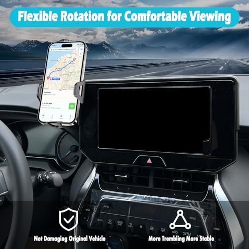 Upgrade Your Driving Experience with the Perfectly Tailored Car Phone Holder for Toyota Venza XU80 LE XLE (2021-2023) – 12.3-Inch Screen Compatible, 360-Degree Rotation & Thick Case Friendly Design for 4.7-7 Inch Smartphones – Effortless Installation & Enhanced Stability for Safe Navigation and Hands-Free Functionality