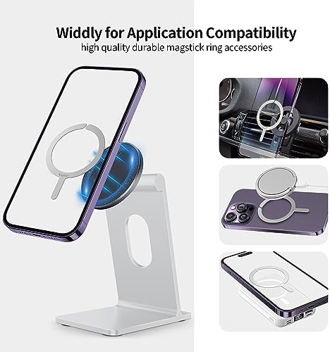 Mag Safe Sticker 2 Pack – Universal Magnetic Charging Ring for i Phone & Galaxy Devices – Elegant Mirror Blue Design for Enhanced Fast Charging – Effortless Wireless Compatibility for Busy Lifestyles – Durable, Lightweight, Residue-Free Application