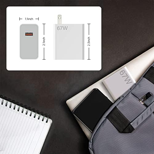67 W Ultra-Fast Wall Charger for Xiaomi Devices – Quick Charge Adapter with 3 ft Type-C Cable for Mi 15, 14, 13, 12 Series & Redmi Models – Compact, Portable, and Highly Compatible Power Solution for Modern Lifestyles