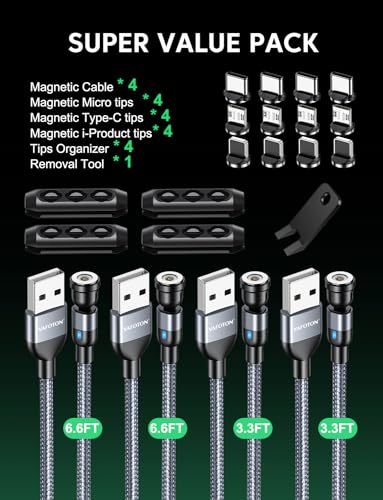 VAFOTON 60W USB C to USB C Charger Cable, 3pcs Phone 15 USB Charging Cable PD3.0 180°Type C Charging Cable for Phone 15/15pro/15plus/15 pro max Laptop Tablet (Black, 3.3FT+3.3FT+6.6FT+6.6FT) – Enhanced Compatibility and Speed