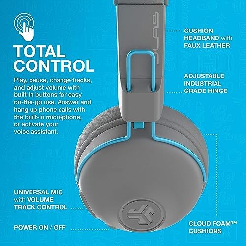 JLab Studio ANC On-Ear Wireless Headphones – Premium Bluetooth 5 Technology with 34+ Hours Playtime, 28+ Hours Active Noise Cancellation, Customizable EQ3 Sound Profiles, Luxurious Faux Leather & Cloud Foam for Ultimate Comfort – Perfect for Commuters and Home Relaxation
