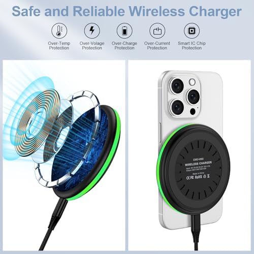 15 W Dual Wireless Charger Pad for Samsung Galaxy S25/S24/S23/S22/S21/i Phone 16 Pro Max – Enhanced Fast Charging Station Compatible with Google Pixel 9 Series – Non-Slip Design & Universal USB-C Port for Optimal Performance – Sleep-Friendly, Efficient Charging Solution for Home, Office, and Travel Experience cutting-edge technology with this 15 W Wireless Charger Pad designed for rapid charging of Samsung Galaxy and i Phone devices, including Pixel 9 variants. The fast charging station delivers multiple output modes (15 W, 10 W, 7.5 W, 5 W) to ensure compatibility across a wide range of smartphones. Featuring a sleek, non-slip silicone base that ensures stability, this charger is perfect for any surface. The intelligent LED indicators provide clear charging status, making it user-friendly even in low-light conditions. Additionally, the included 3 ft USB-C cable offers convenience and flexibility, allowing you to charge while using your device. Ideal for both personal and professional use, this wireless charging pad is a must-have accessory for tech-savvy individuals seeking efficiency and reliability. Elevate your charging experience today!