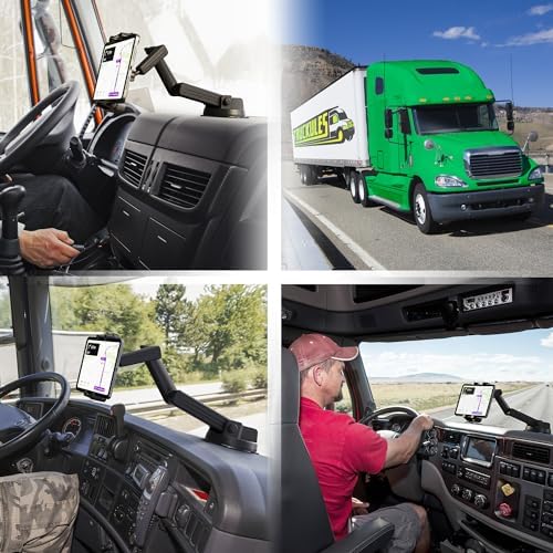Heavy-Duty Tablet Holder for Trucks – Super Suction Cup Mount with 16.7-Inch Adjustable Arm for i Pad & Tablet Dashboard, Windshield, and Window Use – Secure Hands-Free Solution for Semi-Truck Drivers – Enhanced Stability and Compatibility for All Devices