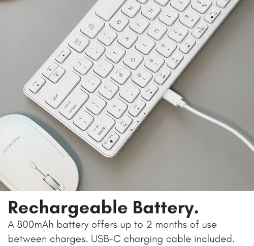 Upgrade Your Mac Experience with the Macally Bluetooth Keyboard – Premium Wireless Typing Solution for Mac Book Pro, i Mac, i Pad & PC – Ergonomic Design & Long-lasting Rechargeable Battery for Seamless Productivity