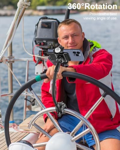 Ultimate Versatile Gooseneck Smartphone Holder for Wheelchairs, Strollers, and Golf Carts – Adjustable Clamp for i Phone & Android Devices – Hands-Free Convenience for Active Lifestyles and Indoor Cycling Enthusiasts