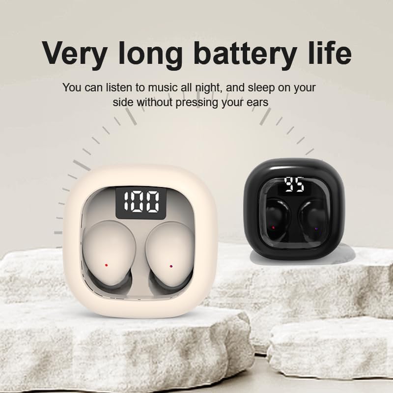 Invisible Mini Bluetooth 5.3 Earbuds for Small Ears – 24-Hour Battery Life, Advanced Noise Cancellation, and Perfectly Crafted for Comfort During Work and Sleep – Seamless Connectivity for an Uninterrupted Listening Experience