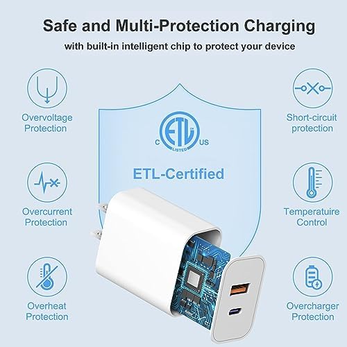 Swift Charge 20 W USB-C Charger for i Phone 15 & i Pad – 6 FT Cable Included – Rapid Power Solution for i Phone 16 Pro Max, i Pad Pro, Mini & Air – Lightweight, Durable, and Versatile Charging Block for All Your Devices – Say Goodbye to Long Wait Times with Enhanced Compatibility and Safety Features