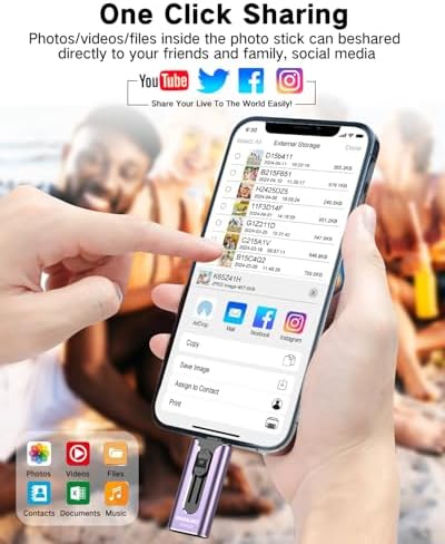 Light Purple 512 GB Flash Drive for i Phone, i Pad & Android – Effortless Photo & Video Backup, Plug & Play Storage Solution, High-Speed USB Memory Stick for Versatile Data Management, No App Required, Travel-Friendly Design