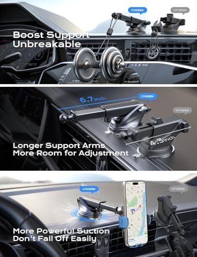 CHGeek 15 W Wireless Car Charger & Auto-Clamping Phone Mount – Fast Qi Charging Solution for i Phone 15/14/13/12/11 Pro Max & Samsung Galaxy S25/S24/S23/S22/S21/S20 – Stylish Pink Design for Modern Drivers – Effortless Device Security & Optimal Viewing Angles