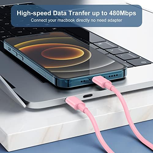 Premium 2 Pack USB C to Lightning Cable – 6 ft Apple MFi Certified Fast Charging Cord for i Phone 13/12/11 Pro/Max, Durable Power Delivery Charging Solution in Sleek Black – Unmatched Speed and Compatibility for On-the-Go Users