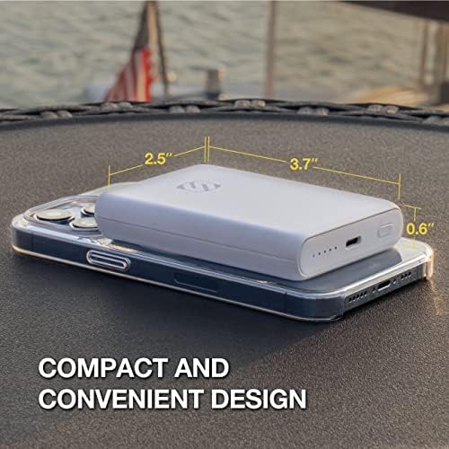 Scosche PBQ5 MS Go Bat 5,000 m Ah Fast Wireless Power Bank – Sleek Portable USB-C Charger for Mag Safe & USB-C Devices, Effortless Charging on the Go, Ideal for Travel and Daily Use