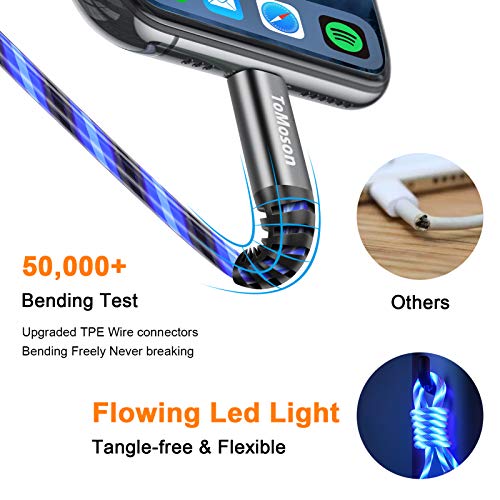 Vibrant LED Lightning Charging Cable for i Phone – MFi Certified 6 FT Fast Charge USB Cord with Dynamic RGB Light-Up Feature for Enhanced Compatibility and Performance with i Phone 14, 13, 12, 11 Pro Max, XR, X, SE, 8 Plus, i Pad, and i Pod – Durable and Stylish Tech Accessory for Home and On-the-Go Charging