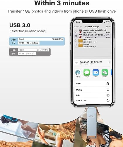 High-Speed 512 GB MFi Certified USB 3.0 Flash Drive – Versatile 4-in-1 External Storage for i Phone, i Pad, Android & PC – Effortless Photo & Video Transfer, Secure Backup, and Enhanced Memory Expansion – Stylish Pink Design