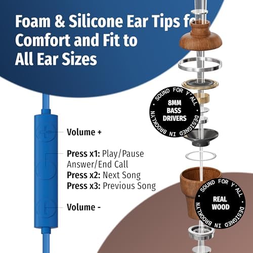 Elevate Your Audio Experience with Symphonized Premium Wooden Wired Earphones – USB C, Deep Bass & 3 D Sound, Enhanced Noise Cancellation (90%) for i Phone 15-16 & Android Devices – Perfect for Music Lovers and Professionals Seeking Superior Sound Quality