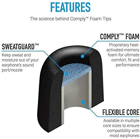 Transform Your Listening Experience with Comply Memory Foam Earbud Tips for Beats Powerbeats Pro, Flex, X, 1, 2, 3 | Unmatched Comfort & Secure Fit | Superior Noise Isolation | Available in Black (S/M/L) – 3 Pairs for Ultimate Versatility and Enhanced Audio Quality