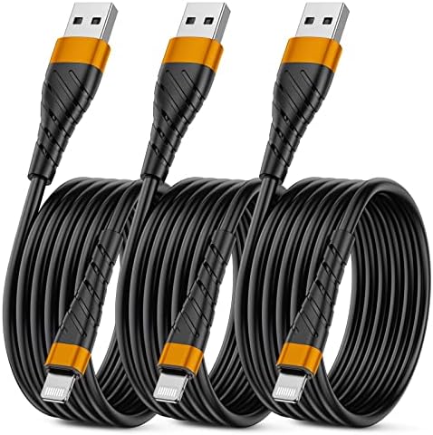 MFi Certified 6 Ft Lightning Charging Cable for i Phone – 3 Pack Fast Charging USB Cord, Durable Design for Enhanced Compatibility with i Phone 12/11/XS/Max/XR/X/8/8 P/7 P/6 & i Pad – Seamless Power-Up Experience