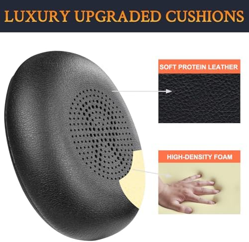 Premium SOULWIT Replacement Earpads for Jabra Evolve2 65 & 40 – Ultra-Comfort Protein Leather Cushions for Enhanced Sound Isolation and Longevity – Effortless Installation in Sleek Black Finish – Perfect On-Ear Headset Upgrade for Extended Listening and Productivity