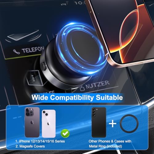Revolutionary 360-Degree Rotatable Magnetic Car Phone Holder – Electric Vacuum Suction Mount for Flat Surfaces, Perfectly Compatible with Mag Safe i Phones, Sleek Silver Design for Ultimate Convenience and Safety on the Road