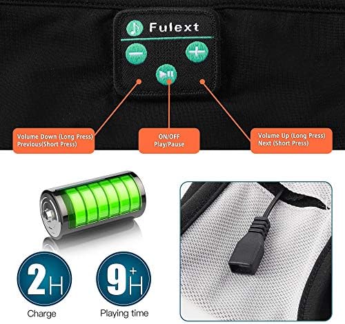 Fulext Bluetooth Sleep Headphones Headband – Ultimate Comfort for Side Sleepers, Thin HD Stereo Sound Quality – Ideal for Insomnia Relief and Travel Convenience – Perfect Gift for Men and Women – Enhanced Compatibility, Long-Lasting Battery Life for All Night Relaxation